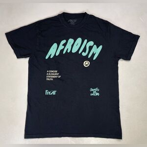 Fruit Afroism Graphic T-shirt Men Medium Black Short Sleeve